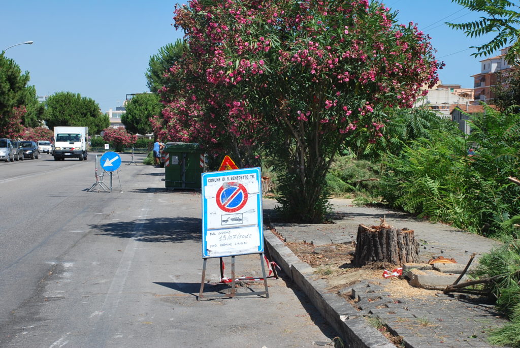 lavori in corso pista ciclabile viale dello sport 