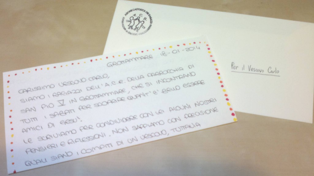 Lettera per il Vescovo Carlo ACR Grottammare