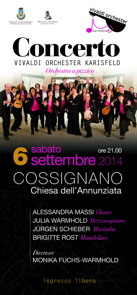 LOCANDINA CONCERTO VIVALDI COSSIGNANO