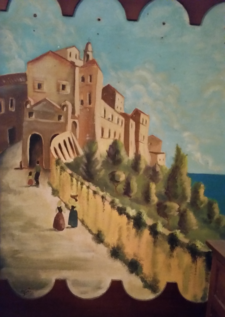 antico accesso paese alto-copia di s. faviani del quadro di p.palmaroli